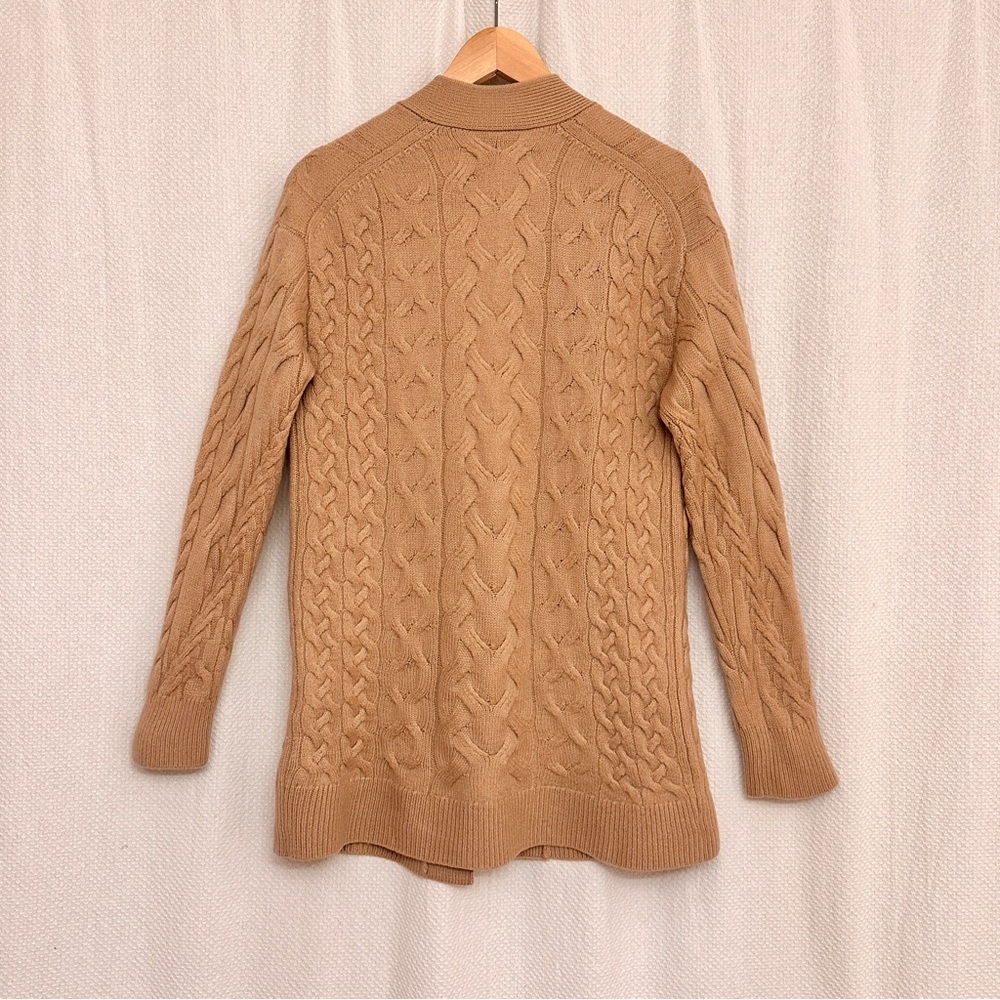 Wilfred Camel 100% Merino Wool Cable Knit Cardigan - Picture 3 of 9